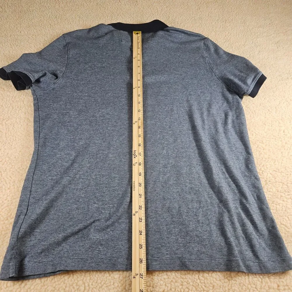 Banana Republic Dress Polo Shirt Mens XL Blue Heather 100% Cotton Short Sleeve